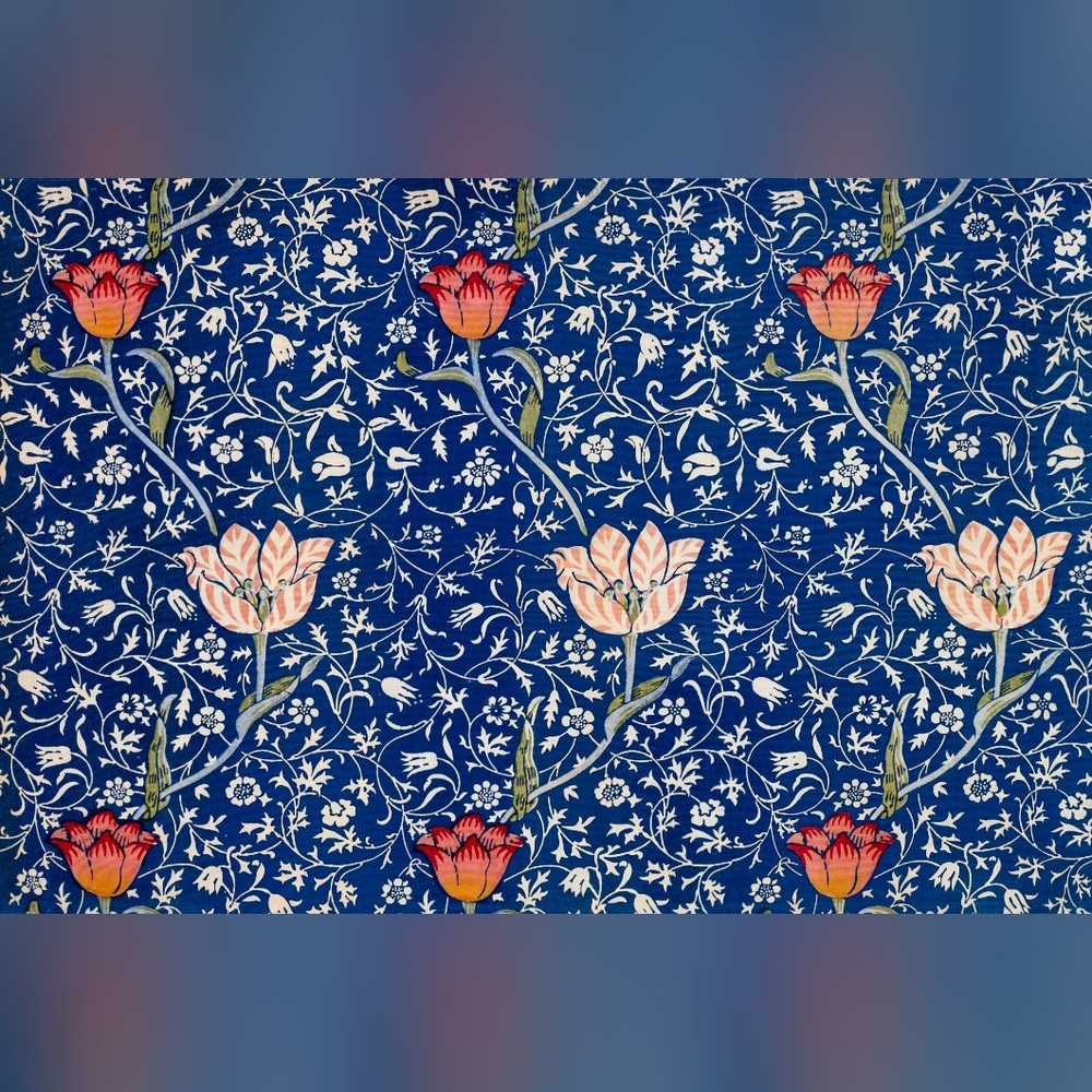 Blue Floral Tulip Patterned 8.5x11 Print